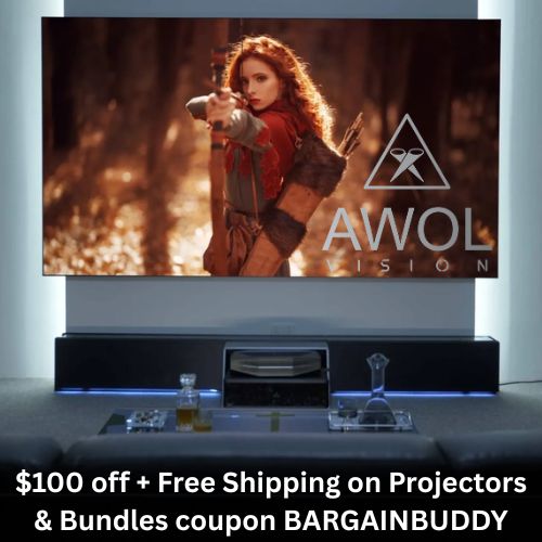 Get $100 off + Free Shipping on Projectors and Bundles at AWOL Vision with coupon BARGAINBUDDY