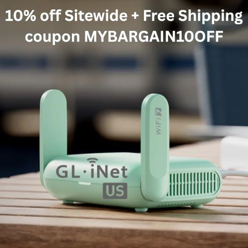 Get 10% off Sitewide + Free Shipping at GL.iNet with coupon MYBARGAIN10OFF