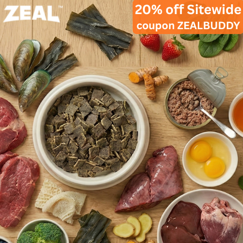 Get 20% off Sitewide at ZEAL Pet Food with coupon ZEALBUDDY