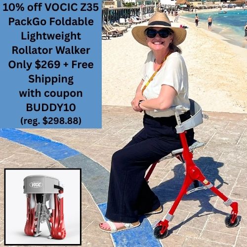 Get 10% off the VOCIC Z35 PackGo Foldable Lightweight Rollator Walker with coupon BUDDY10